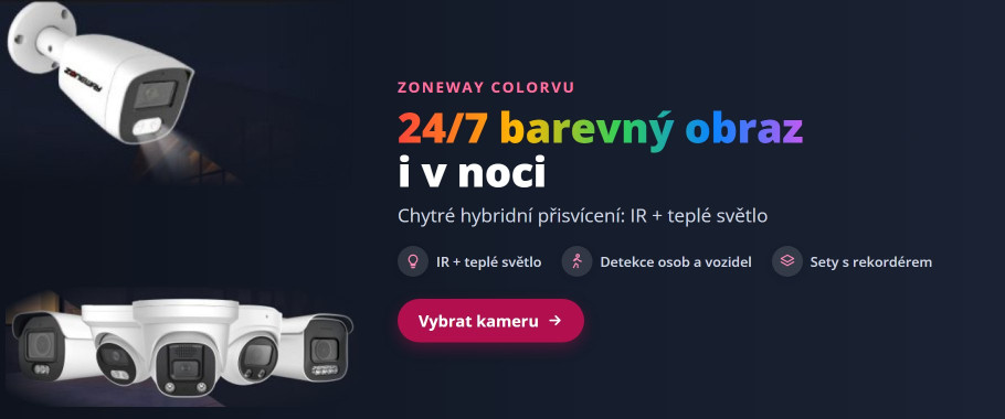 Kamery ZONEWAY ColorVu – 24/7 barevný obraz i v noci