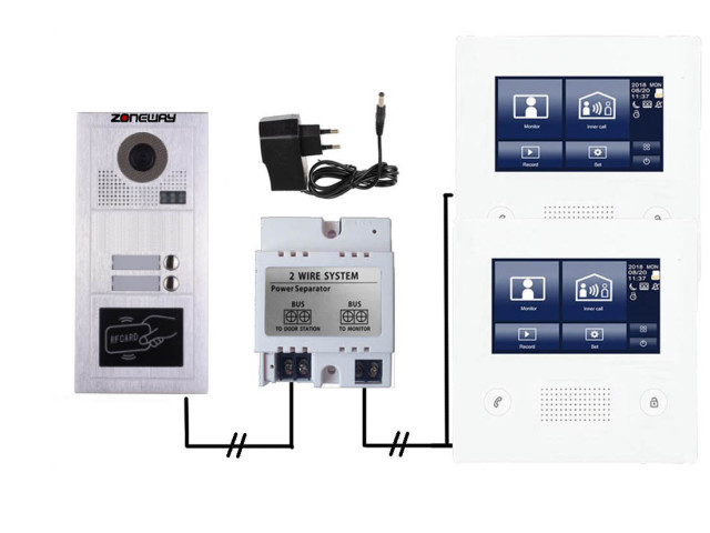 Set videozvonku ZONEWAY ZW-432M + ZW-619-2D