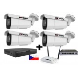 5MPx kamerový IP POE set Zoneway - 4x NC965-Z, NVR 3016, router, POE switch 4 + 1