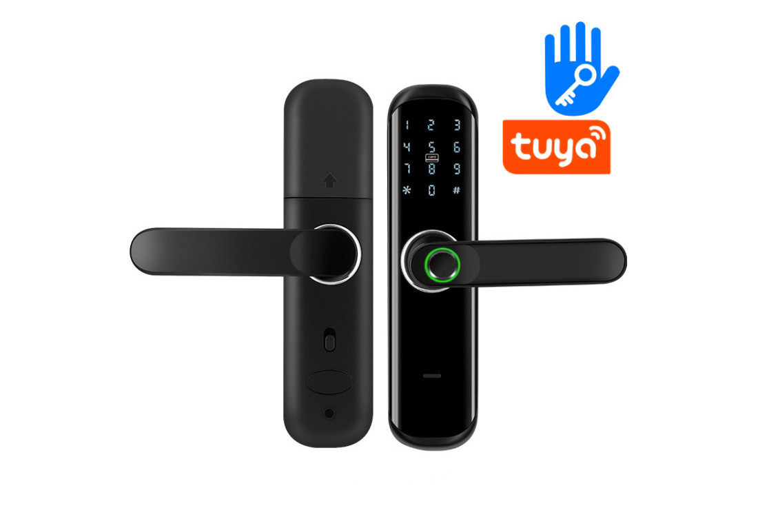 Inteligentní biometrický Tuya MIFARE biometrický zámek s klikou | ZONEWAY iLock01