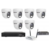 8MPx COLORVU kamerový IP POE set - 6x NC962, POE switch 8 + 1, NVR3016 | ZONEWAY 6-NC960+3016