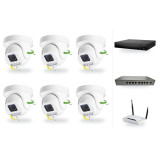 Set kamer ZONEWAY: 6x mini PTZ IP kamera 6 Mpx, zoom 4x, NVR3016, PoE switch 8+1 | ZONEWAY 6-X4DM6S-3016