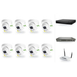 Set kamer ZONEWAY: 8x mini PTZ IP kamera 6 Mpx, zoom 4x, NVR3016, PoE switch 8+1 | ZONEWAY 8-X4DM6S-3016