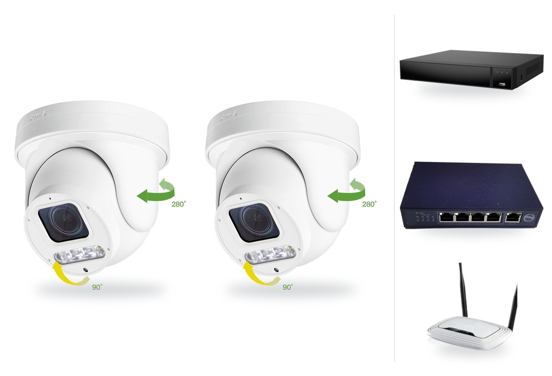 Kamerový set 2x mini PTZ HICO X4D-M6S s rekordérem NVR3016, PoE switchem a routerem Kamerový set 2x mini PTZ HICO X4D-M6S s rekordérem NVR3016, PoE switchem a routerem – ilustrační foto